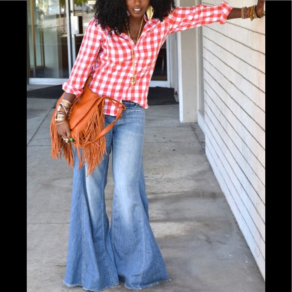 Free People Pants - Free People hippie wide bell linen blend Pants